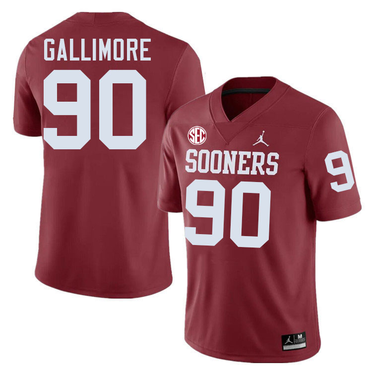 Oklahoma Sooners #90 Neville Gallimore College Football Jerseys,Uniforms-Crimson